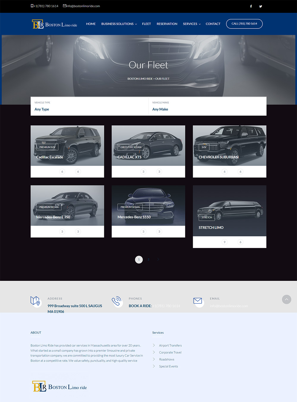 website development for limo rental